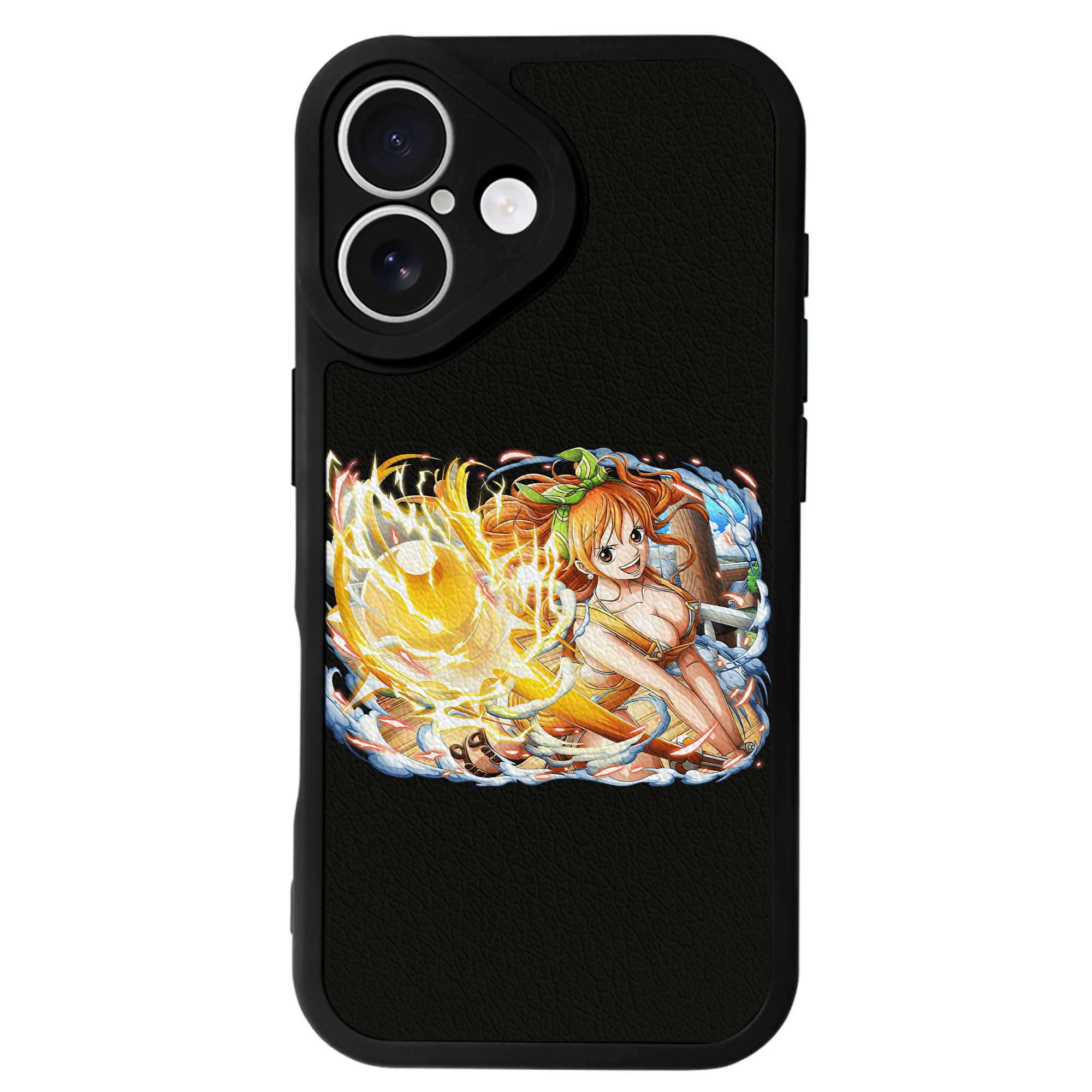 （画像用） ワンピース ナミ ONE PIECE Nami 【iPhone 16シリーズ対応】シリコンスマホケース（レザー調） 材質：シリコン